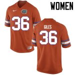 Women's Florida Gators #36 Eddie Giles NCAA Nike Orange Authentic Stitched College Football Jersey RZG2462CS